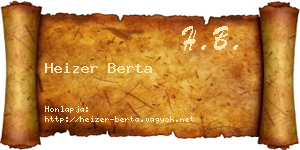 Heizer Berta névjegykártya